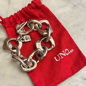 UNO de 50 Sterling Silver Link Statement Bracelet